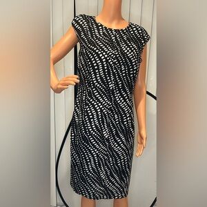 Anne Klein Black and White Midi Dress